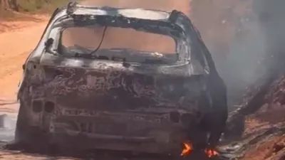 Carro queimado é encontrado próximo ao lixão de Divinópolis; polícia suspeita que veículo seja de autor de homicídio