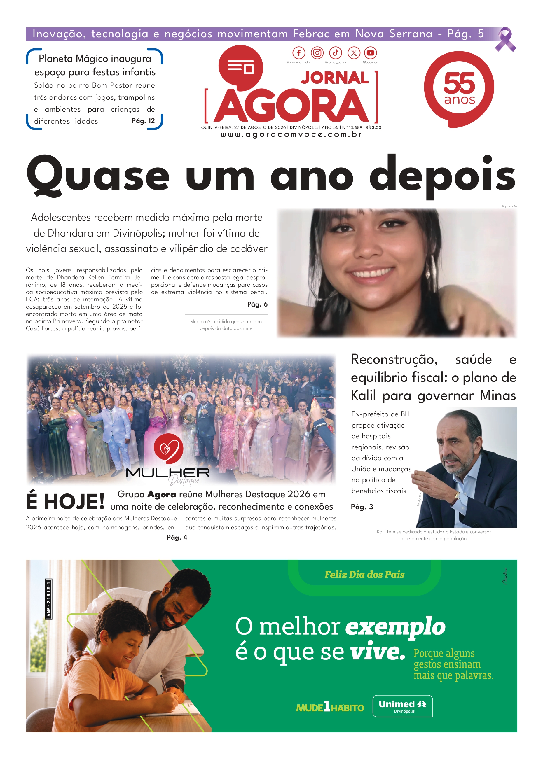 Capa — Jornal Impresso - 27/08/2026