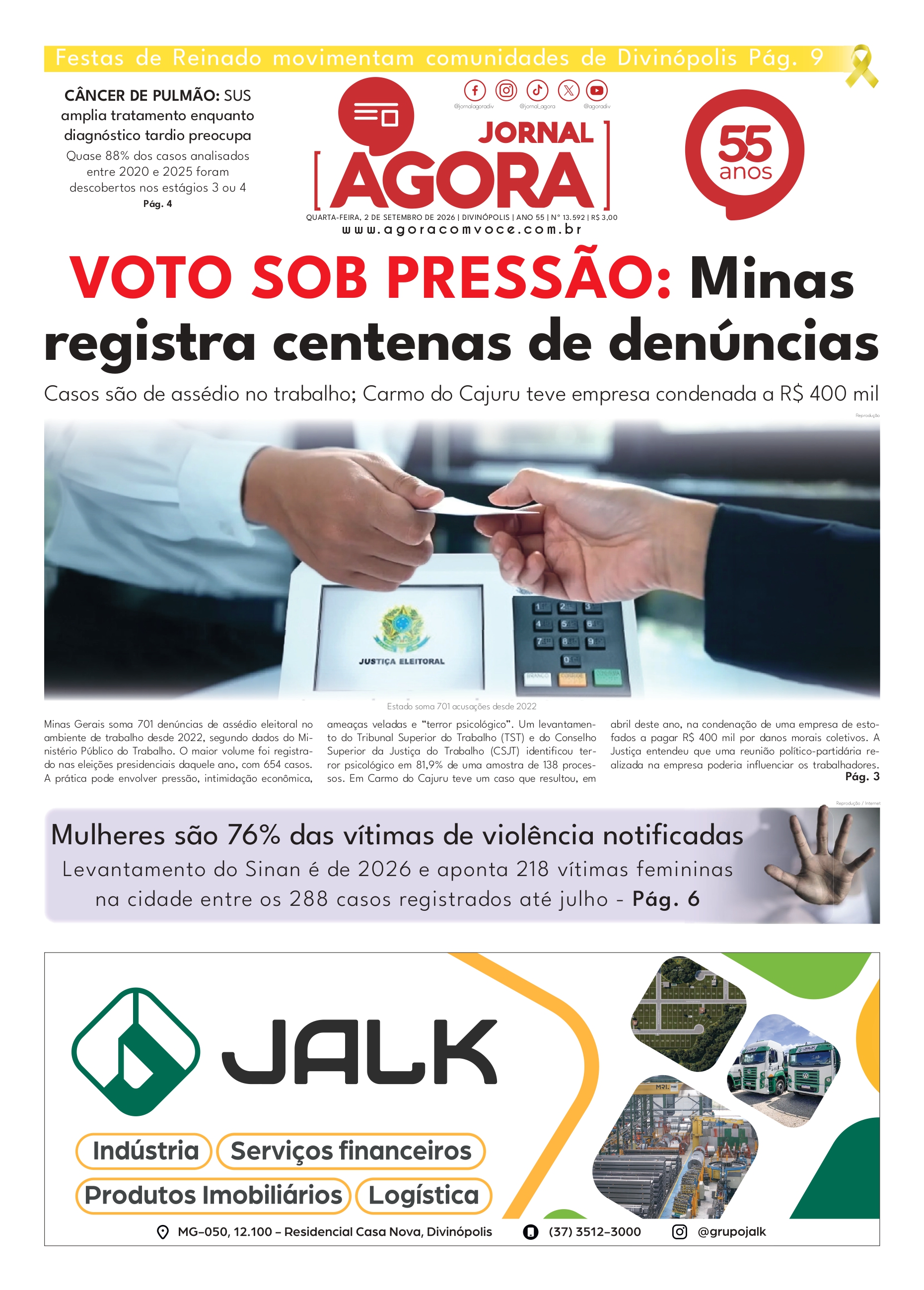 Capa — Jornal Impresso - 02/09/2026