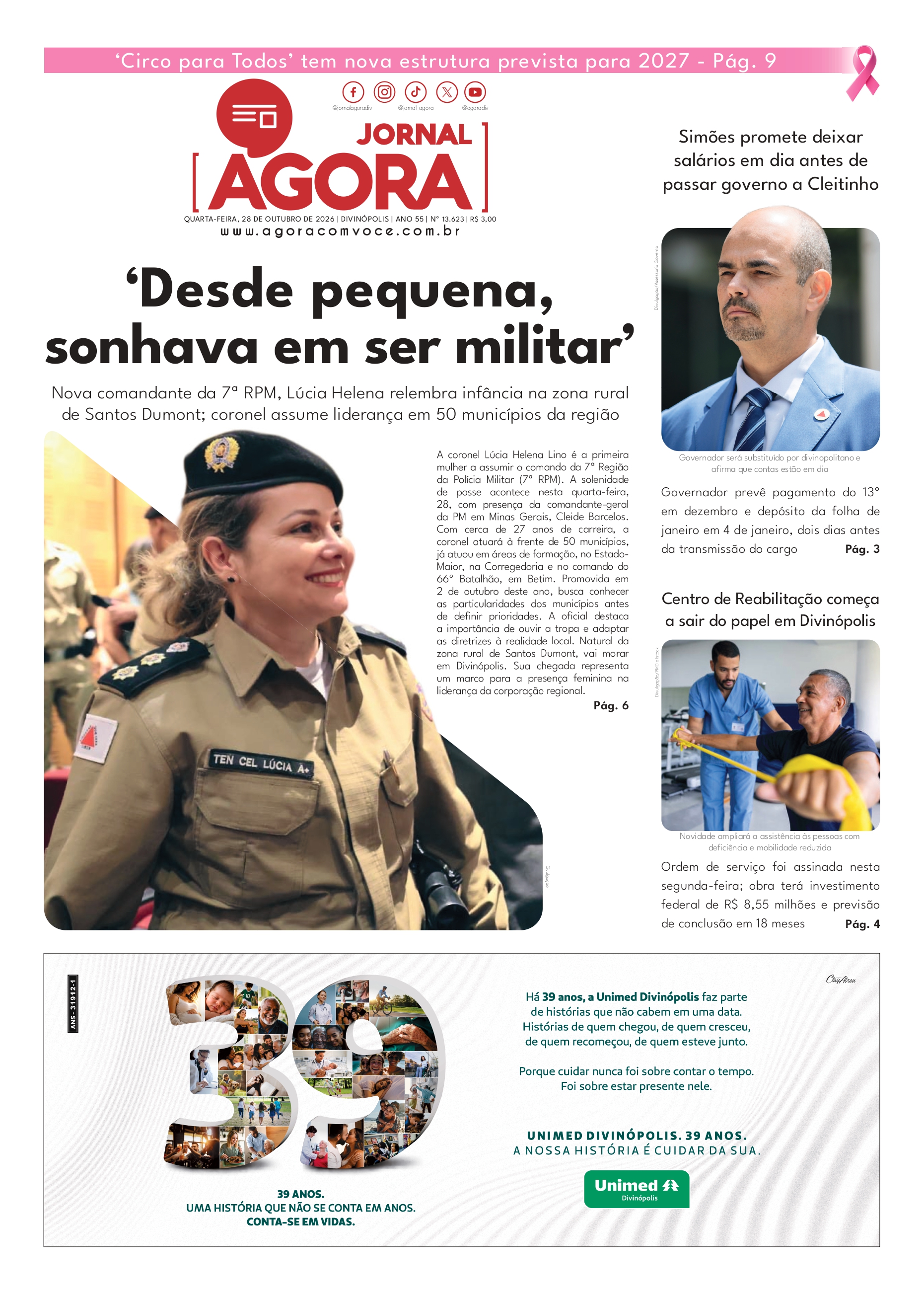 Capa — Jornal Agora - 28/10/2026