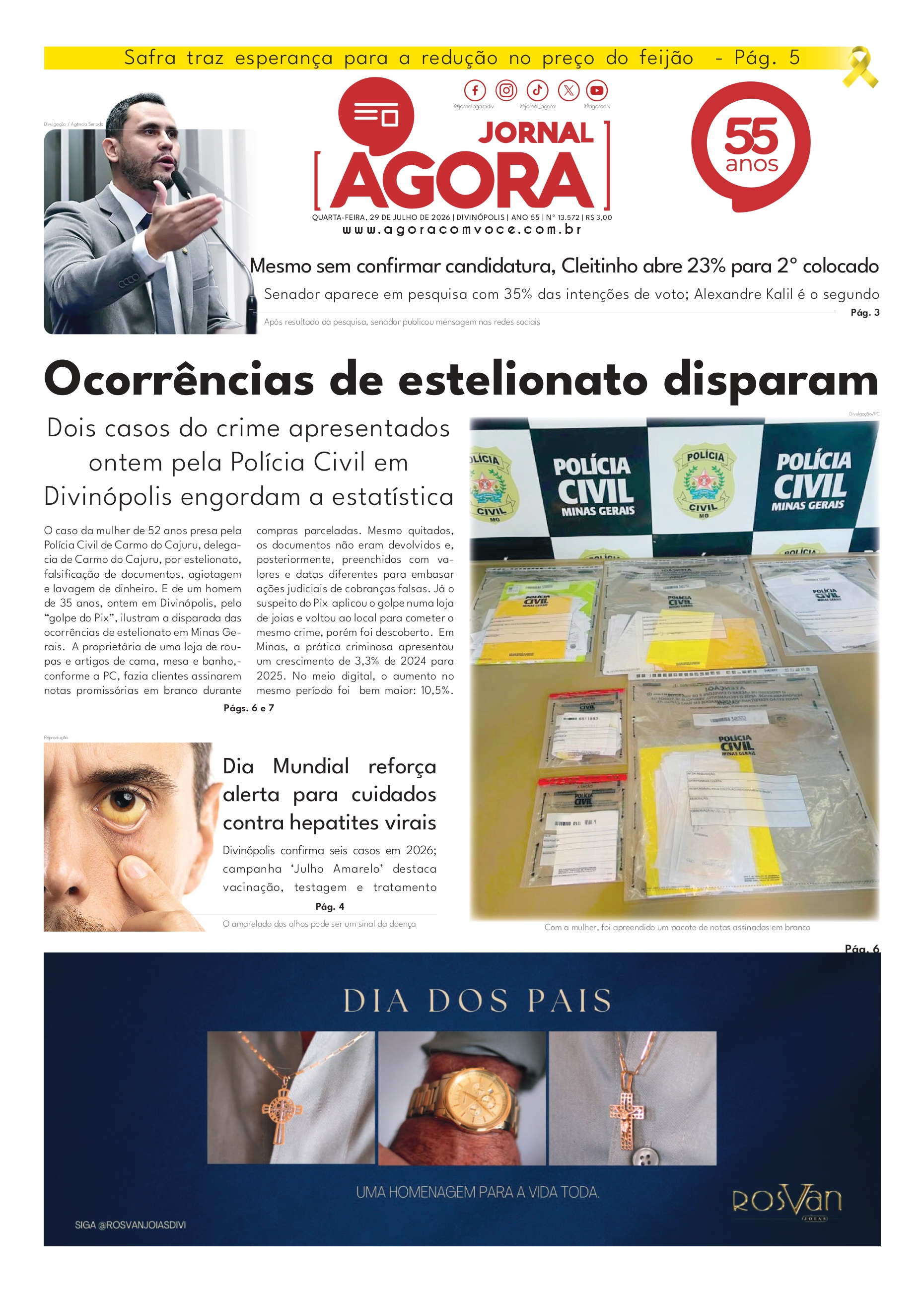 Capa — Jornal Impresso - 29/07/2026